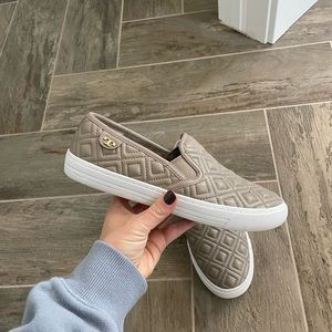 Quilted Tory Burch Slip On Sneakers